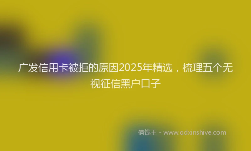 广发信用卡被拒的原因2025年精选，梳理五个无视征信黑户口子