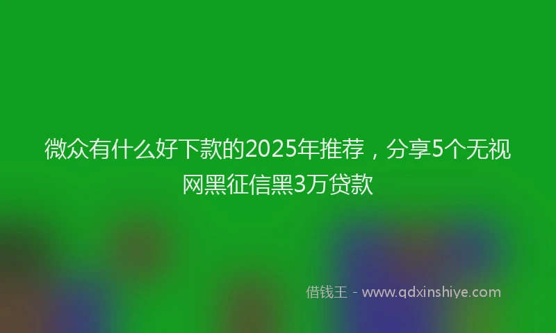 微众有什么好下款的2025年推荐，分享5个无视网黑征信黑3万贷款