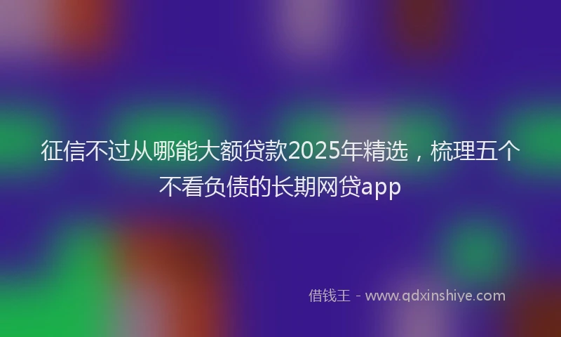 征信不过从哪能大额贷款2025年精选，梳理五个不看负债的长期网贷app