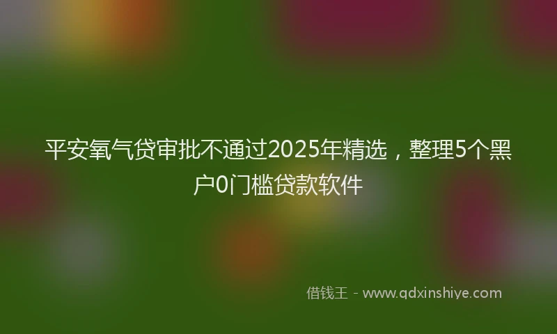 平安氧气贷审批不通过2025年精选，整理5个黑户0门槛贷款软件