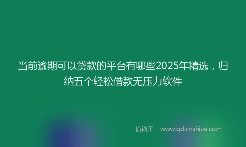 当前逾期可以贷款的平台有哪些2025年精选，归纳五个轻松借款无压力软件