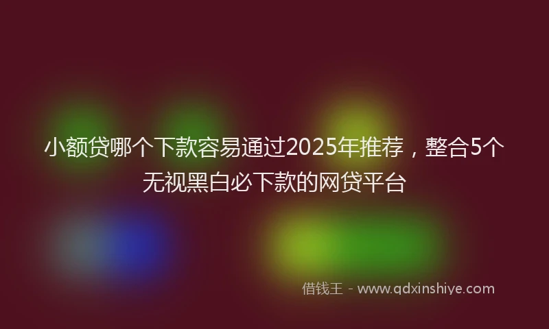 小额贷哪个下款容易通过2025年推荐，整合5个无视黑白必下款的网贷平台