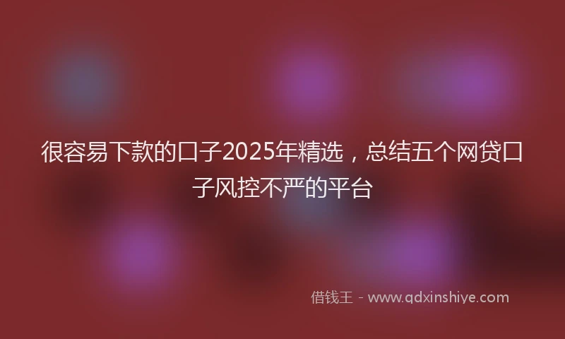 很容易下款的口子2025年精选，总结五个网贷口子风控不严的平台