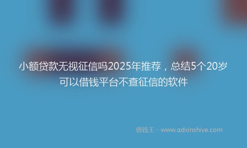 小额贷款无视征信吗2025年推荐，总结5个20岁可以借钱平台不查征信的软件