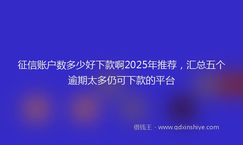 征信账户数多少好下款啊2025年推荐，汇总五个逾期太多仍可下款的平台