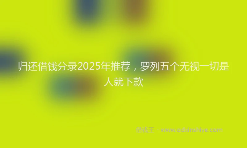 归还借钱分录2025年推荐，罗列五个无视一切是人就下款