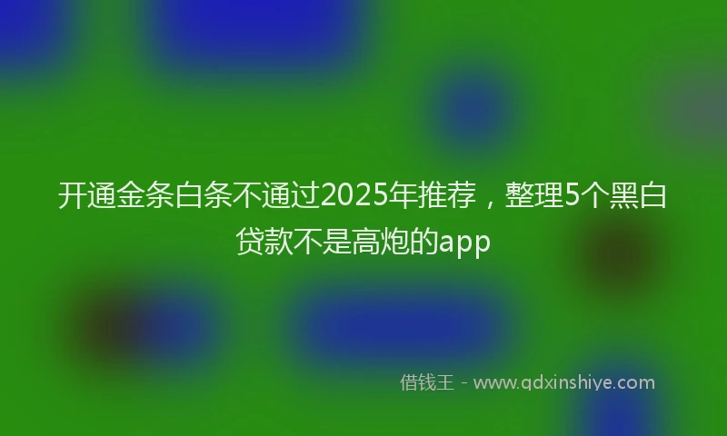 开通金条白条不通过2025年推荐，整理5个黑白贷款不是高炮的app