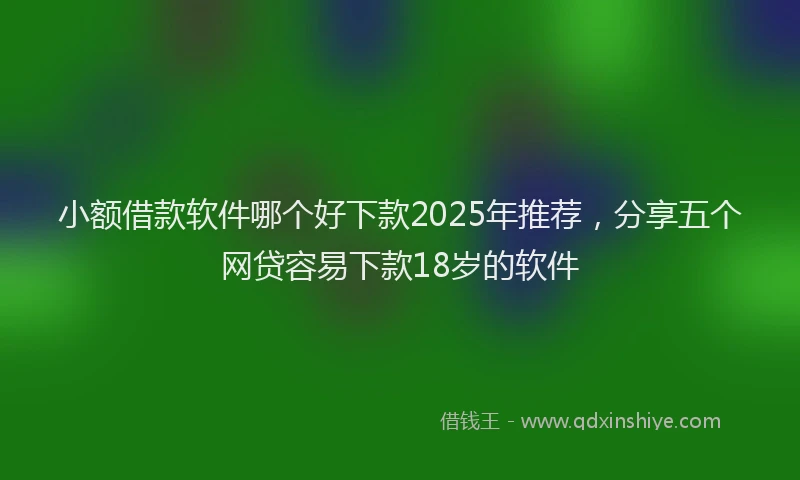 小额借款软件哪个好下款2025年推荐，分享五个网贷容易下款18岁的软件