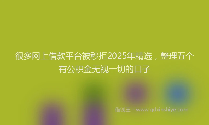 很多网上借款平台被秒拒2025年精选，整理五个有公积金无视一切的口子