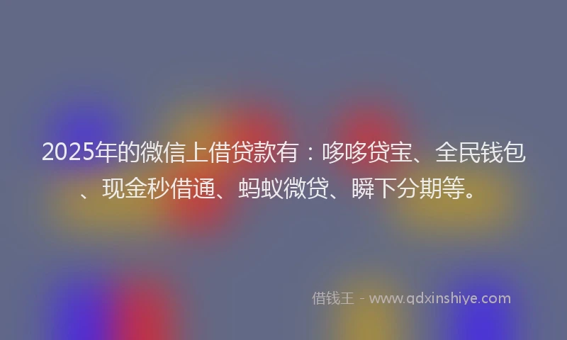 2025年的微信上借贷款有：哆哆贷宝、全民钱包、现金秒借通、蚂蚁微贷、瞬下分期等。