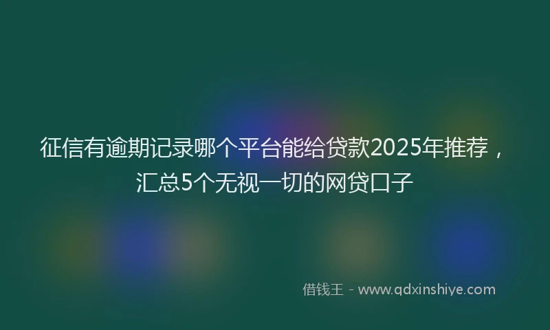 征信有逾期记录哪个平台能给贷款2025年推荐，汇总5个无视一切的网贷口子