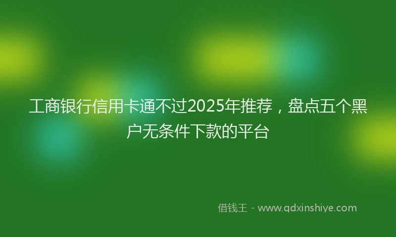 工商银行信用卡通不过2025年推荐，盘点五个黑户无条件下款的平台