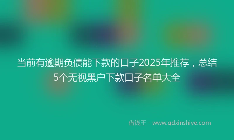 当前有逾期负债能下款的口子2025年推荐，总结5个无视黑户下款口子名单大全