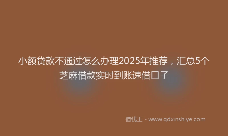 小额贷款不通过怎么办理2025年推荐，汇总5个芝麻借款实时到账速借口子