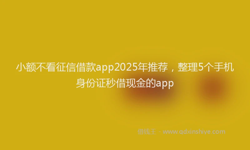 小额不看征信借款app2025年推荐，整理5个手机身份证秒借现金的app