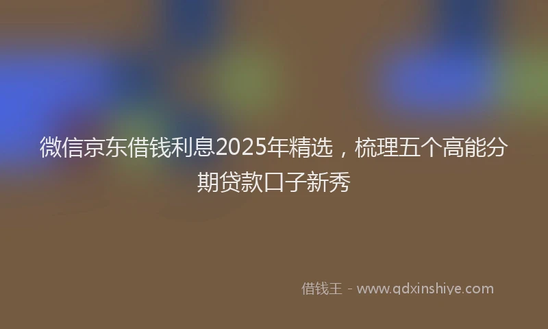 微信京东借钱利息2025年精选，梳理五个高能分期贷款口子新秀