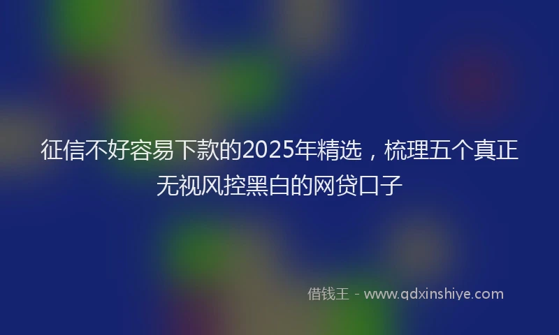 征信不好容易下款的2025年精选，梳理五个真正无视风控黑白的网贷口子