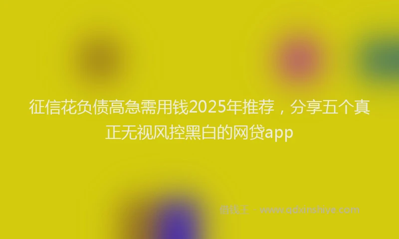 征信花负债高急需用钱2025年推荐，分享五个真正无视风控黑白的网贷app