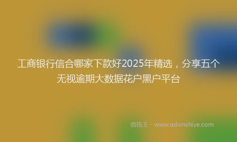 工商银行信合哪家下款好2025年精选，分享五个无视逾期大数据花户黑户平台