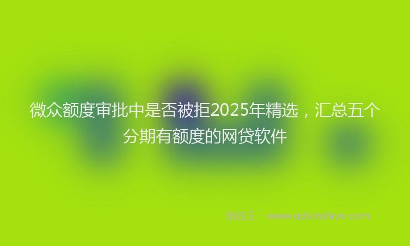 微众额度审批中是否被拒2025年精选，汇总五个分期有额度的网贷软件