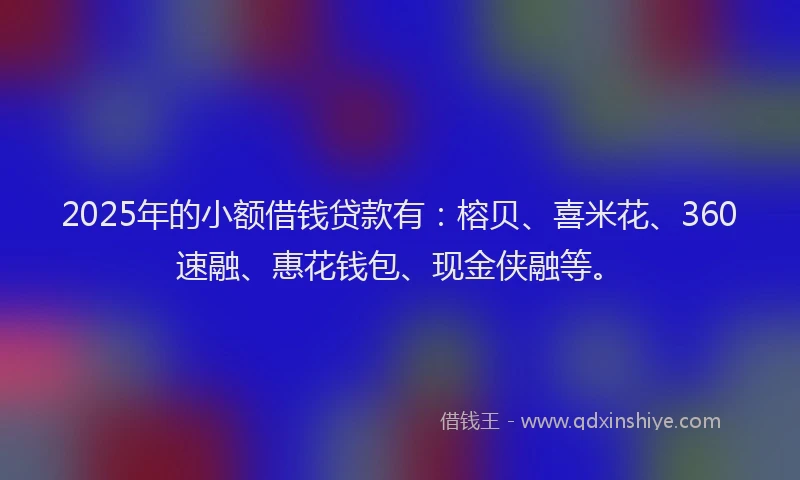 2025年的小额借钱贷款有：榕贝、喜米花、360速融、惠花钱包、现金侠融等。
