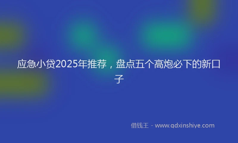 应急小贷2025年推荐，盘点五个高炮必下的新口子