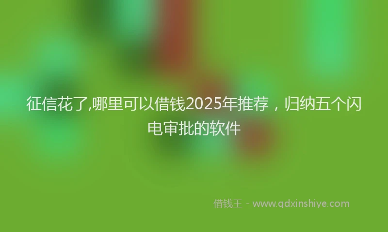 征信花了,哪里可以借钱2025年推荐，归纳五个闪电审批的软件