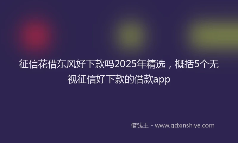 征信花借东风好下款吗2025年精选，概括5个无视征信好下款的借款app