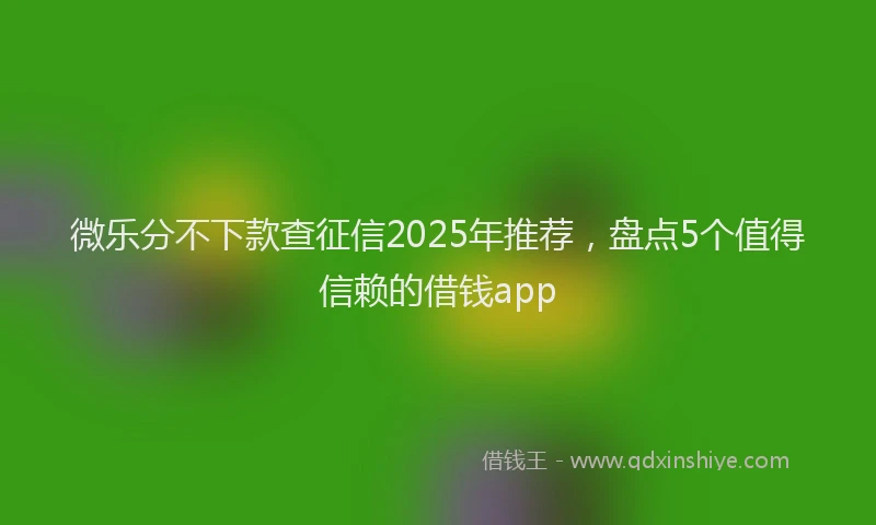 微乐分不下款查征信2025年推荐，盘点5个值得信赖的借钱app