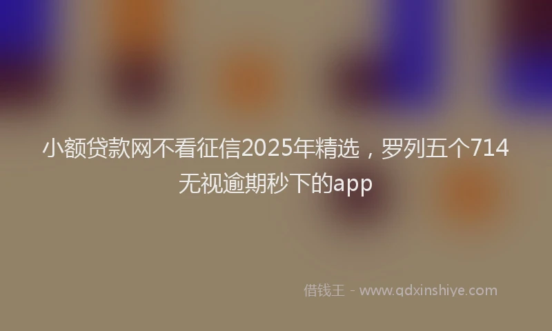 小额贷款网不看征信2025年精选，罗列五个714无视逾期秒下的app