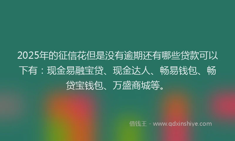 2025年的征信花但是没有逾期还有哪些贷款可以下有：现金易融宝贷、现金达人、畅易钱包、畅贷宝钱包、万盛商城等。