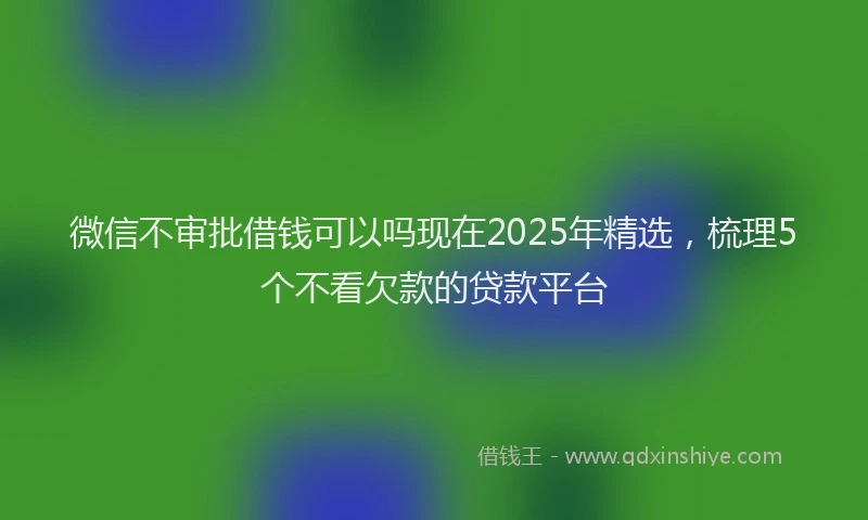 微信不审批借钱可以吗现在2025年精选，梳理5个不看欠款的贷款平台