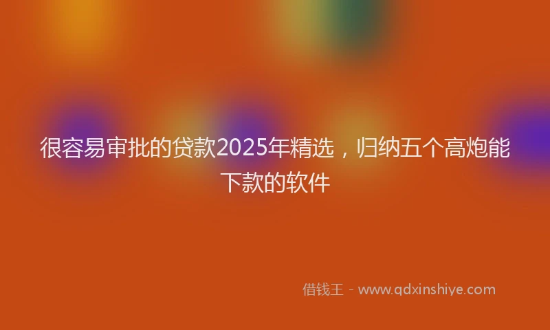 很容易审批的贷款2025年精选，归纳五个高炮能下款的软件