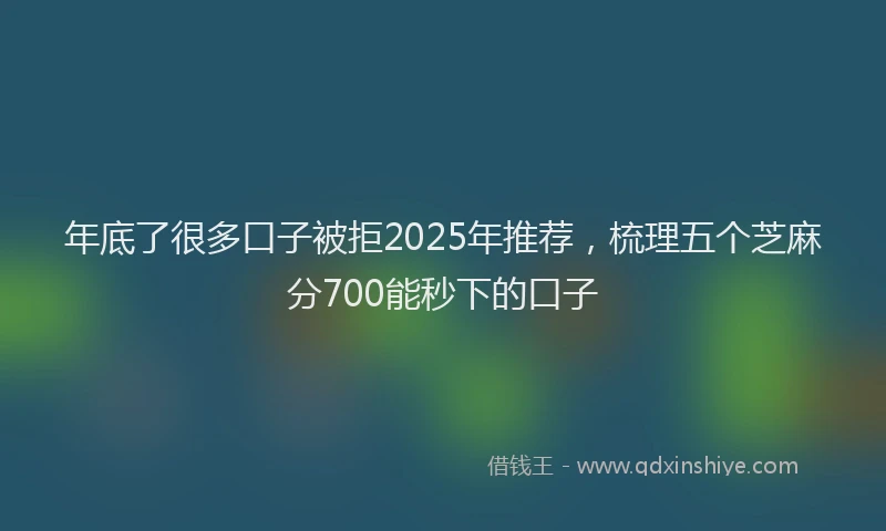 年底了很多口子被拒2025年推荐，梳理五个芝麻分700能秒下的口子