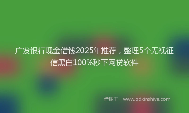 广发银行现金借钱2025年推荐，整理5个无视征信黑白100%秒下网贷软件