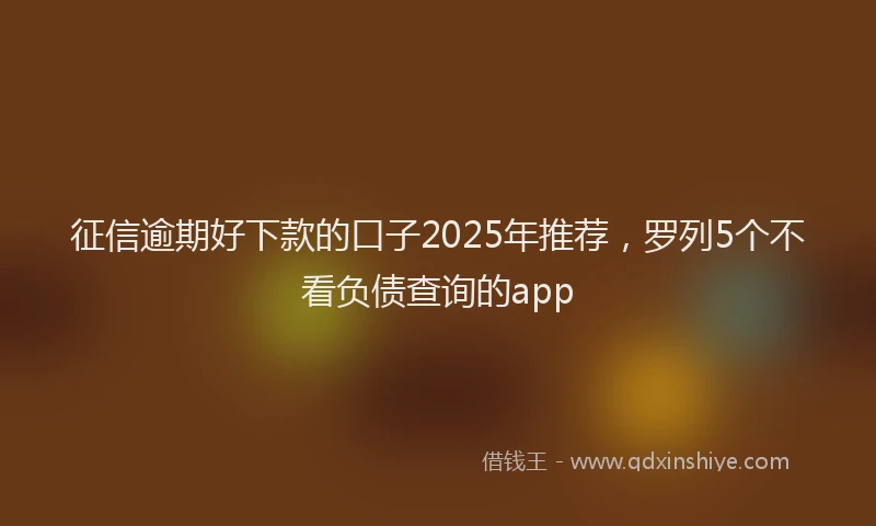 征信逾期好下款的口子2025年推荐，罗列5个不看负债查询的app