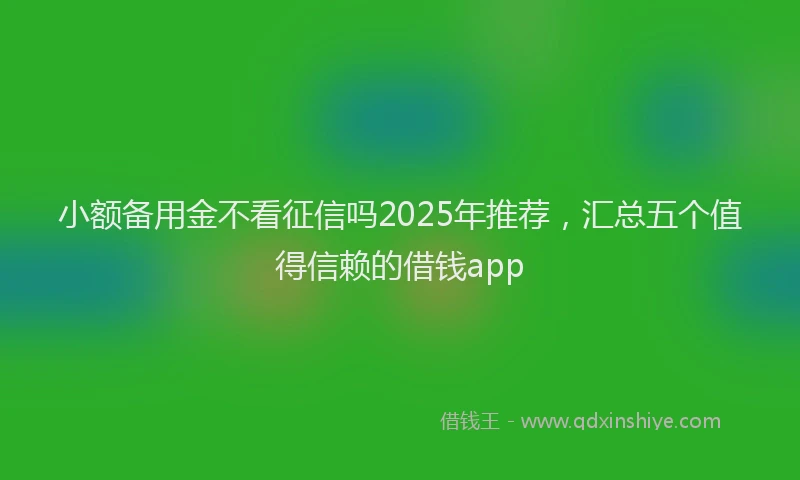 小额备用金不看征信吗2025年推荐，汇总五个值得信赖的借钱app
