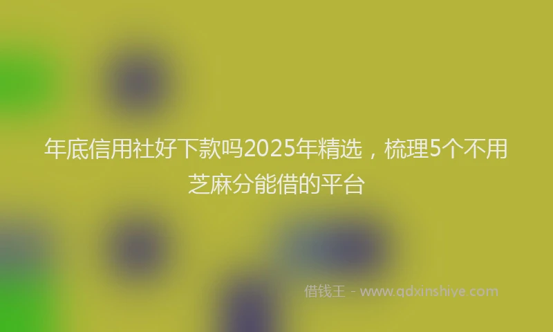 年底信用社好下款吗2025年精选，梳理5个不用芝麻分能借的平台