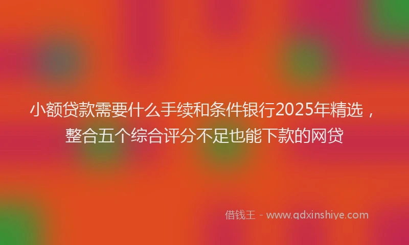 小额贷款需要什么手续和条件银行2025年精选，整合五个综合评分不足也能下款的网贷