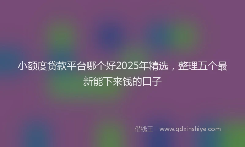小额度贷款平台哪个好2025年精选，整理五个最新能下来钱的口子