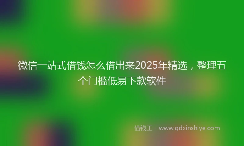 微信一站式借钱怎么借出来2025年精选，整理五个门槛低易下款软件
