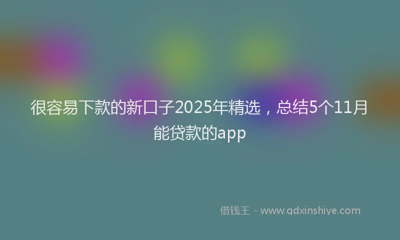 很容易下款的新口子2025年精选，总结5个11月能贷款的app