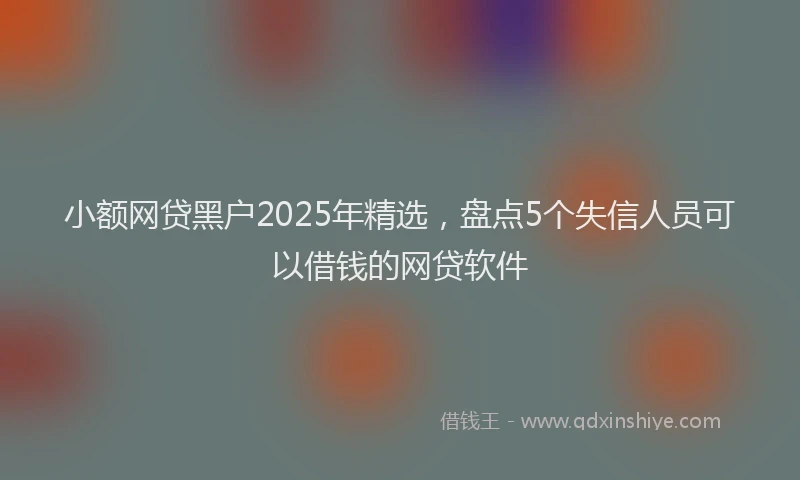 小额网贷黑户2025年精选，盘点5个失信人员可以借钱的网贷软件