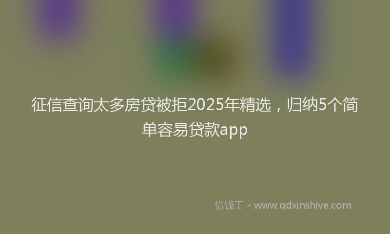 征信查询太多房贷被拒2025年精选，归纳5个简单容易贷款app