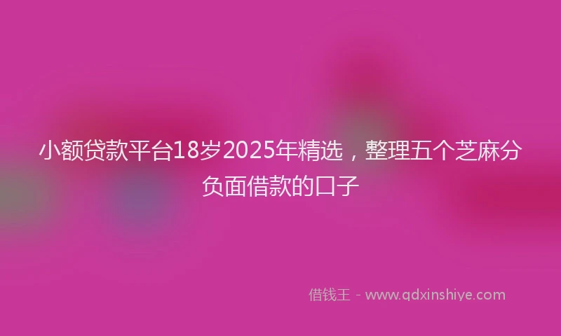 小额贷款平台18岁2025年精选，整理五个芝麻分负面借款的口子