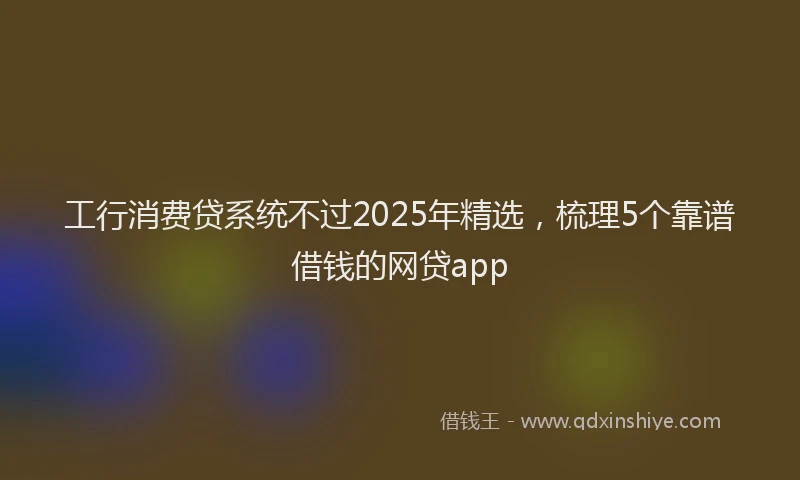 工行消费贷系统不过2025年精选，梳理5个靠谱借钱的网贷app