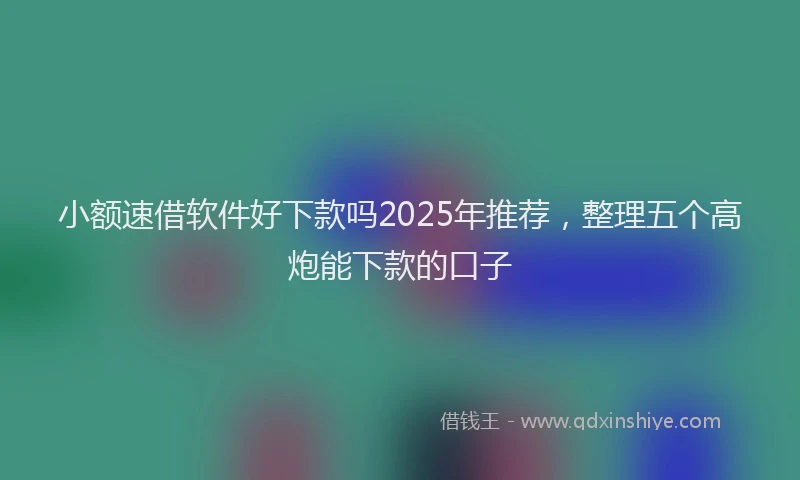 小额速借软件好下款吗2025年推荐，整理五个高炮能下款的口子
