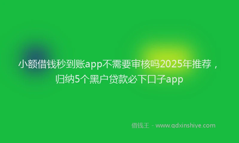 小额借钱秒到账app不需要审核吗2025年推荐，归纳5个黑户贷款必下口子app