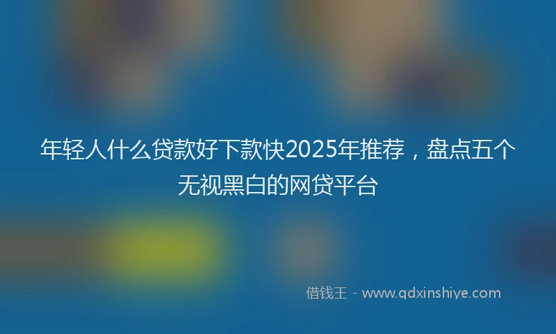 年轻人什么贷款好下款快2025年推荐，盘点五个无视黑白的网贷平台