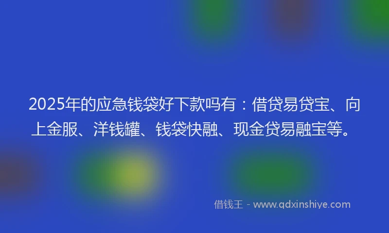 2025年的应急钱袋好下款吗有：借贷易贷宝、向上金服、洋钱罐、钱袋快融、现金贷易融宝等。